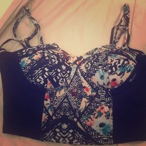 Multi-colored Bustier top